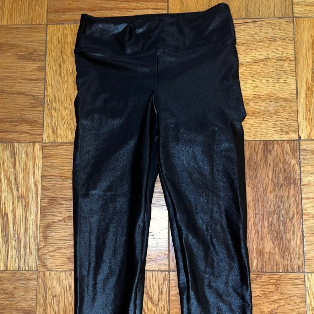 Koral Activewear Black Lustrous High-Rise Capri Cropped Leggings Size Small